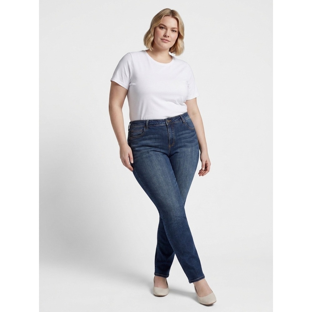 Kut from the Kloth Toothpick Skinny Jeans Blue Denim Plus Size 20W Medium Wash